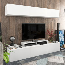 Hanah Home Mueble de TV Blanco con Estante de Pared